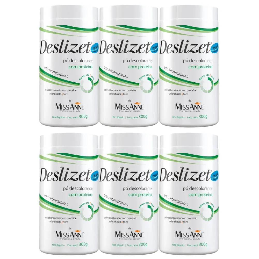 KIT Pó DESCOLORANTE DESLIZET PROTEíNA 300G 6 UND