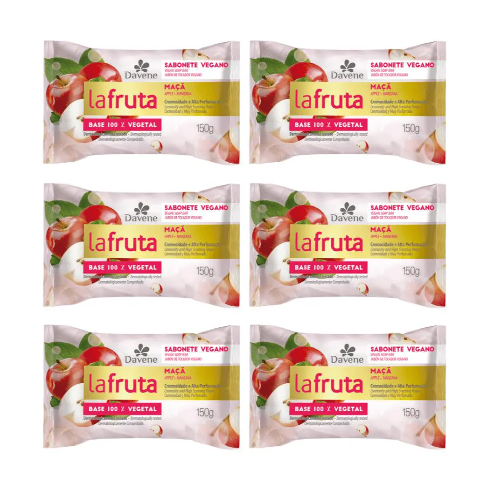 COMBO 10024 (6 X SABONETE EM BARRA VEGETAL LA FRUTA MAçA 150G)