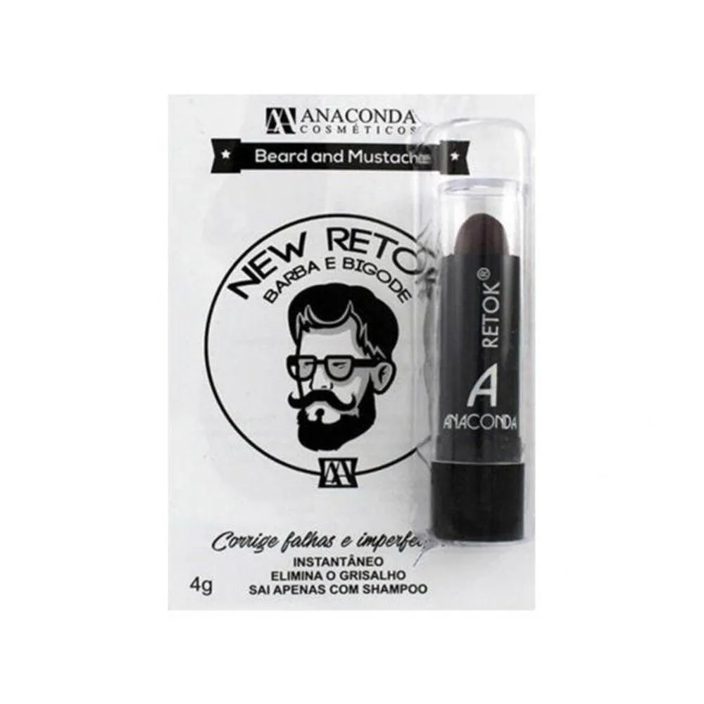 RETOK BARBA E BIGODE ANACONDA PRETO 4GR