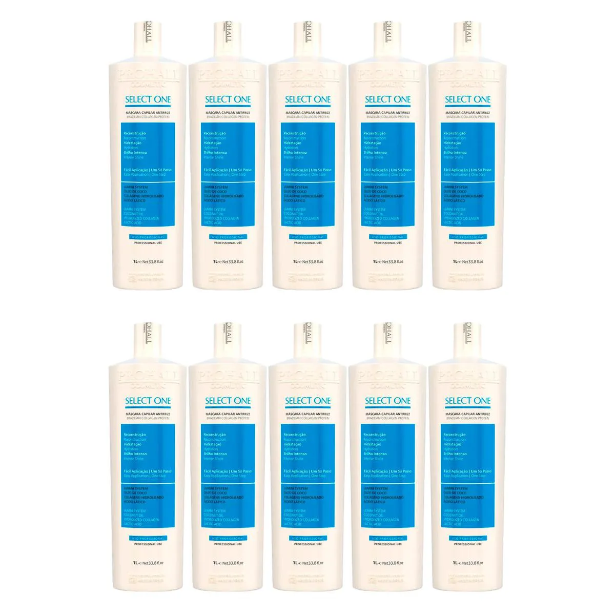 KIT 10 SELECT ONE PROHALL 1 LITRO CADA (TOTAL 10 LITROS)