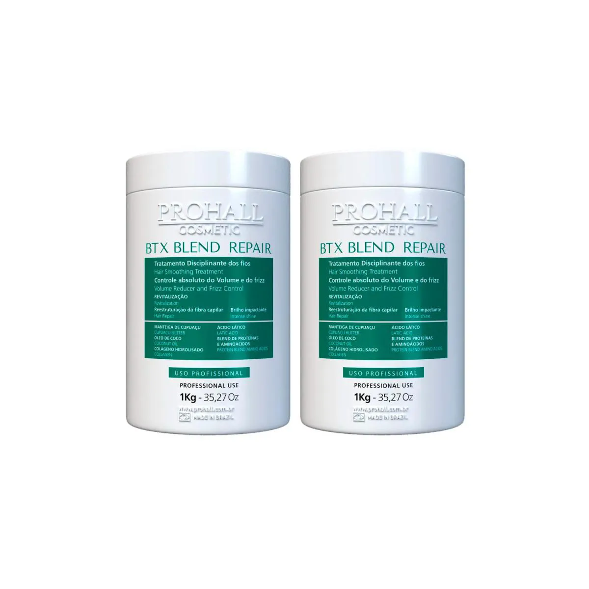 KIT 2 BLEND REPAIR PROHALL 1KG CADA BTX TODO TIPO DE CABELO