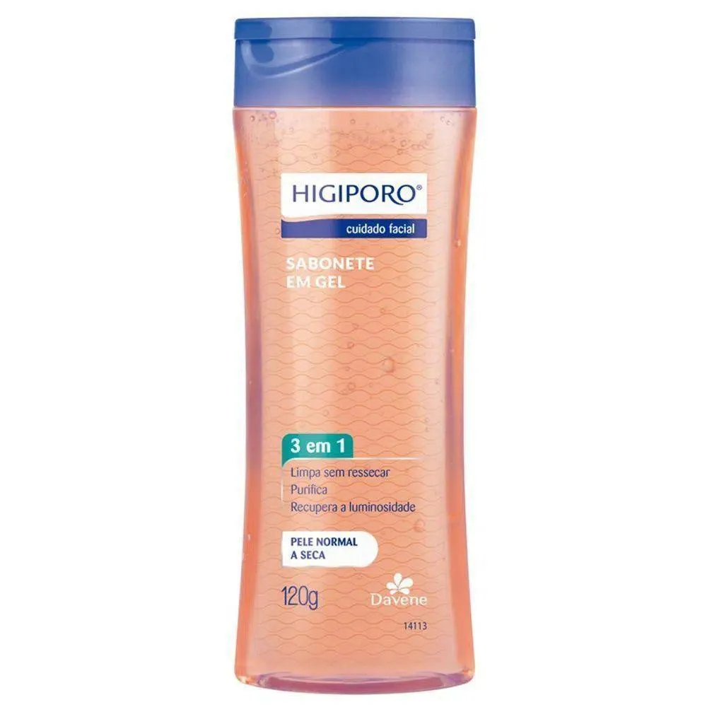SABONETE EM GEL PELE OLEOSA E SECA HIGIPORO 120G - DAVENE PELE NORMAL E SECA