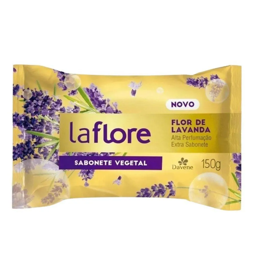 SABONETE BARRA VEGETAL - DAVENE - 150G - LA FRUTA OU LA FLORE FLOR DE LAVANDA