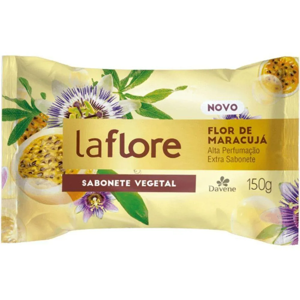 SABONETE BARRA VEGETAL - DAVENE - 150G - LA FRUTA OU LA FLORE FLOR DE MARACUJá