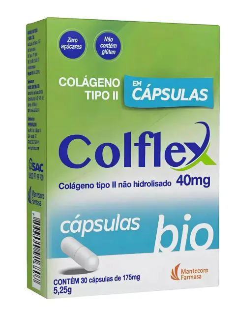 Colflex Bio Colágeno Tipo II Não Hidrolisado 40mg 30cps