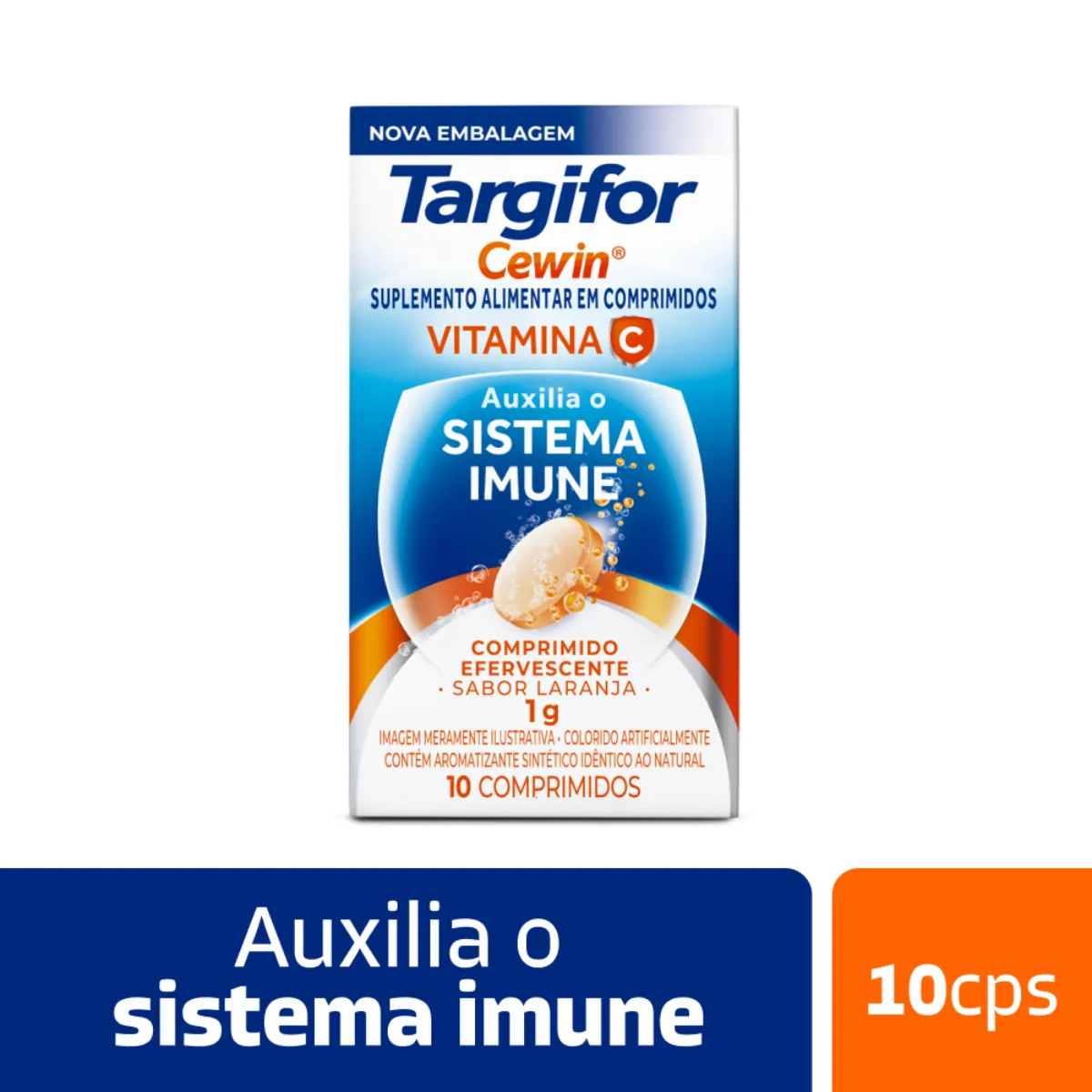 Vitamina C Efervescente Targifor Cewin 1g 10 comprimidos