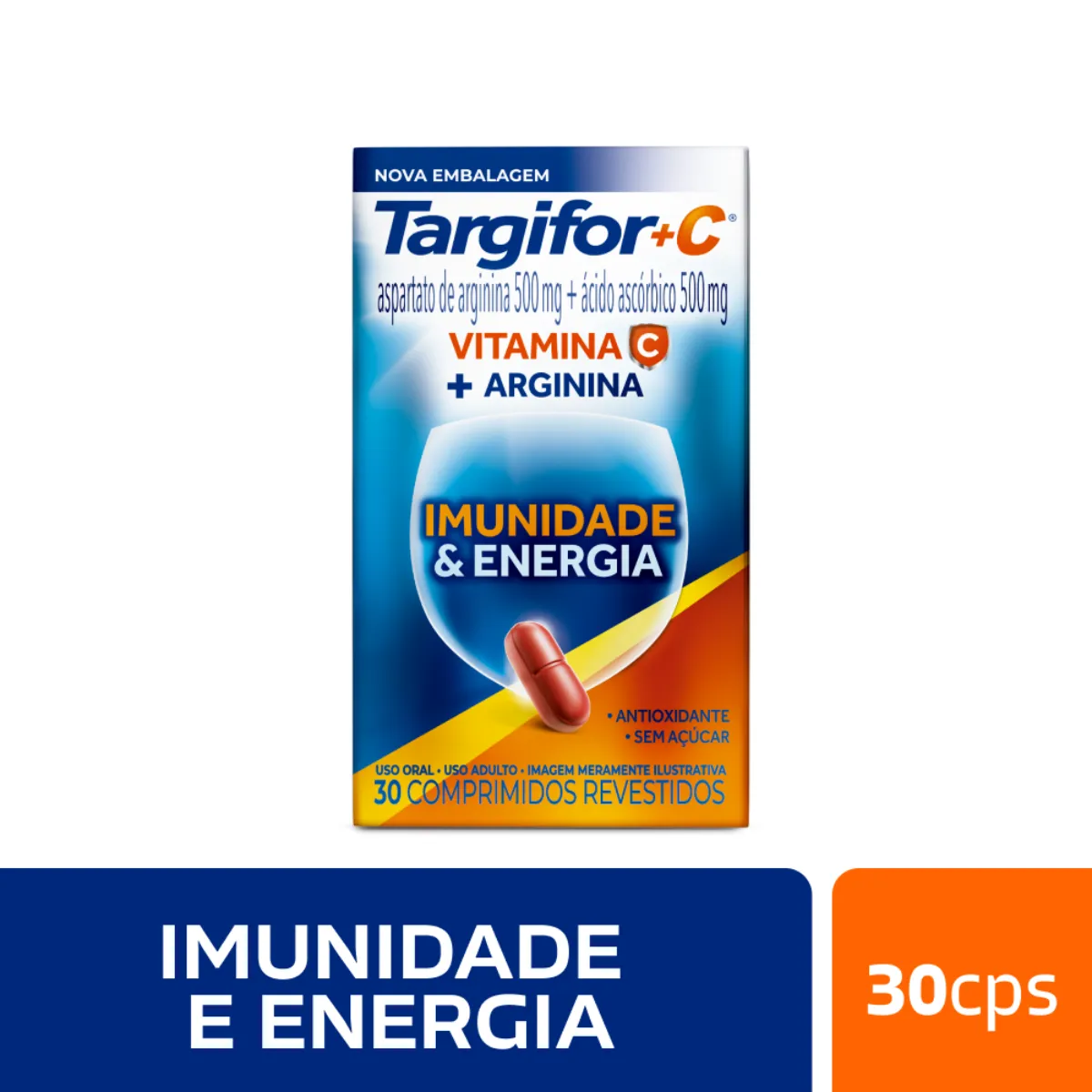 Vitamina C 500mg + Arginina 500mg Targifor+C 30 comprimidos