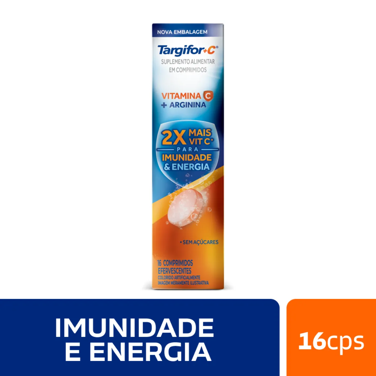 Vitamina C + Arginina Efervescente Targifor C 16 comprimidos