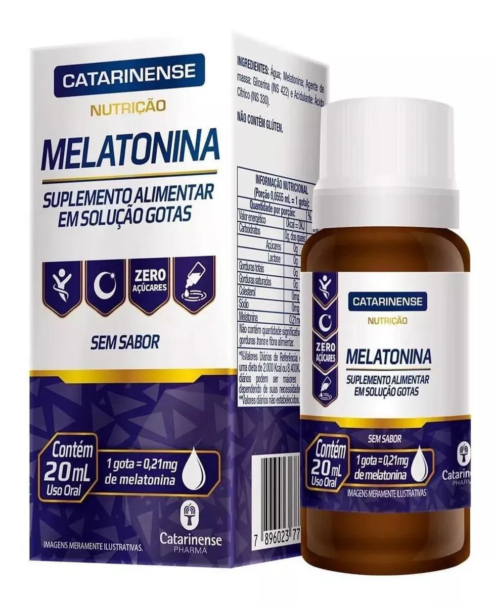 SUPLEMENTO CATARINENSE MELATONINA EM GOTAS SEM SABOR 20ML