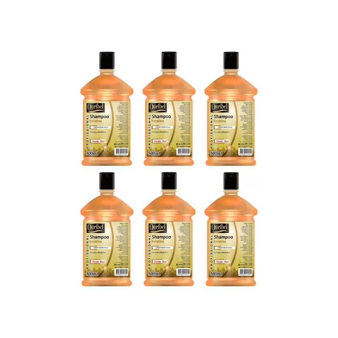 SHAMPOO OURIBEL KERATINA 500ML - KIT C/6UN