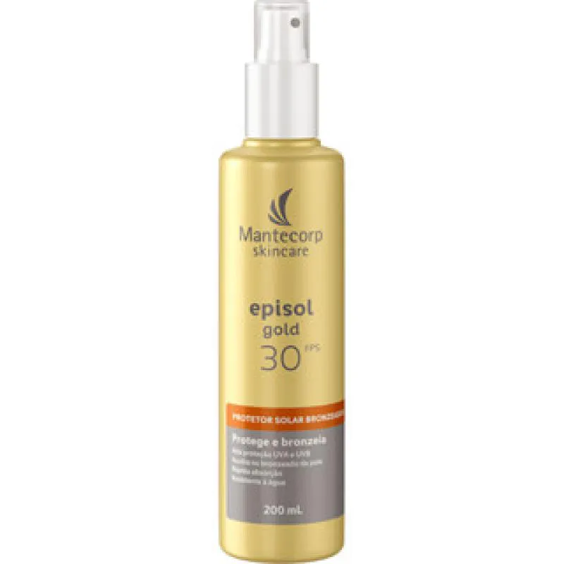 PROTETOR SOLAR BRONZEADOR EPISOL GOLD FPS 30 200ML MANTECORP
