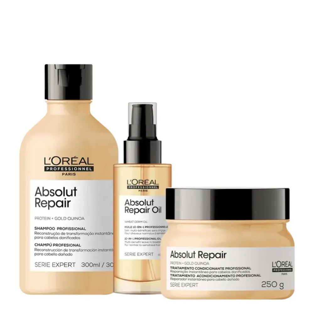 KIT L'ORéAL PROFESSIONNEL ABSOLUT REPAIR COMPLETO 4 ITENS