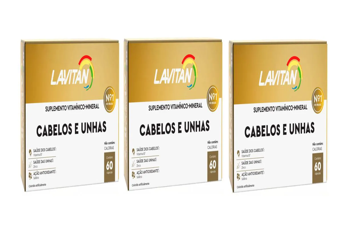 KIT COM 3CX LAVITAN CABELOS E UNHAS 60 CáPSULAS - CIMED