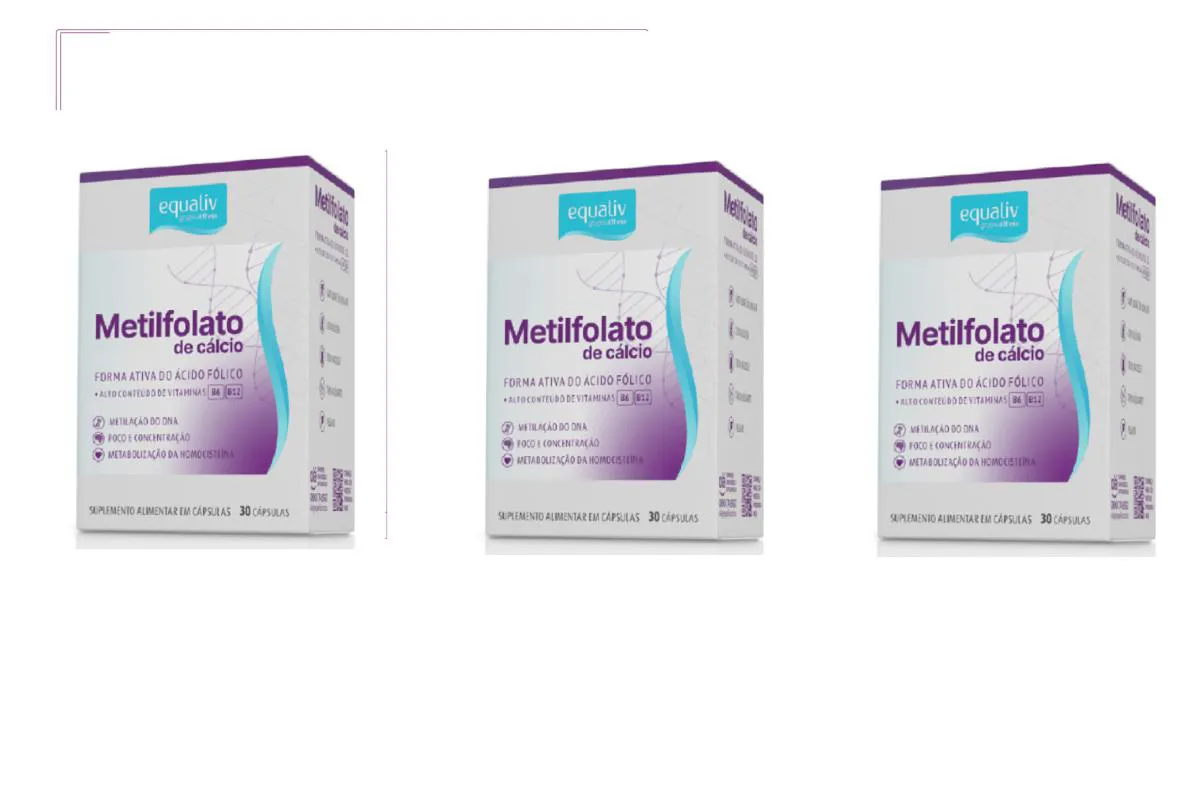 KIT 3 SUPLEMENTO ALIMENTAR METILFOLATO C/30CPS - EQUALIV