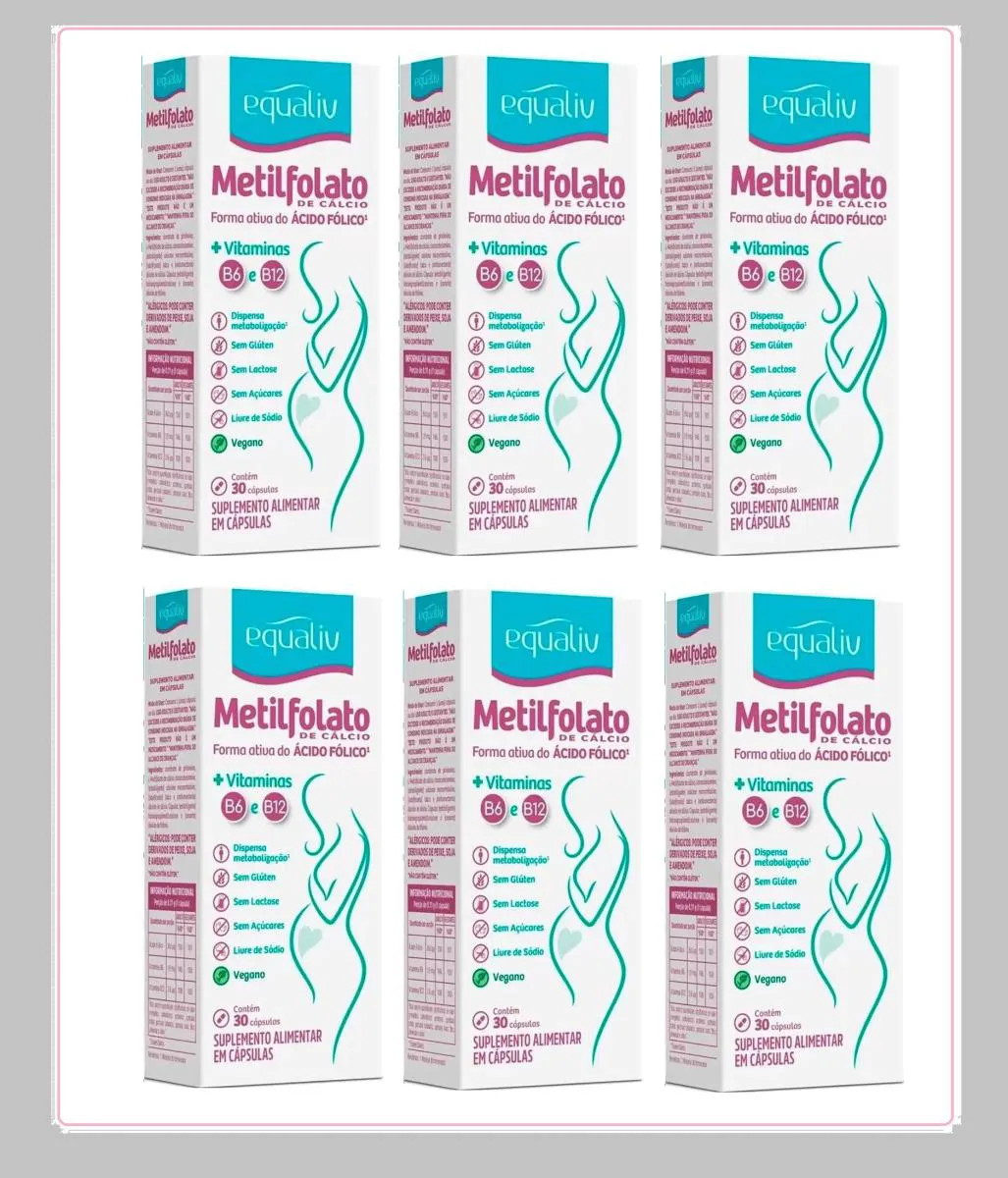 KIT 6 SUPLEMENTO ALIMENTAR METILFOLATO C/30CPS - EQUALIV