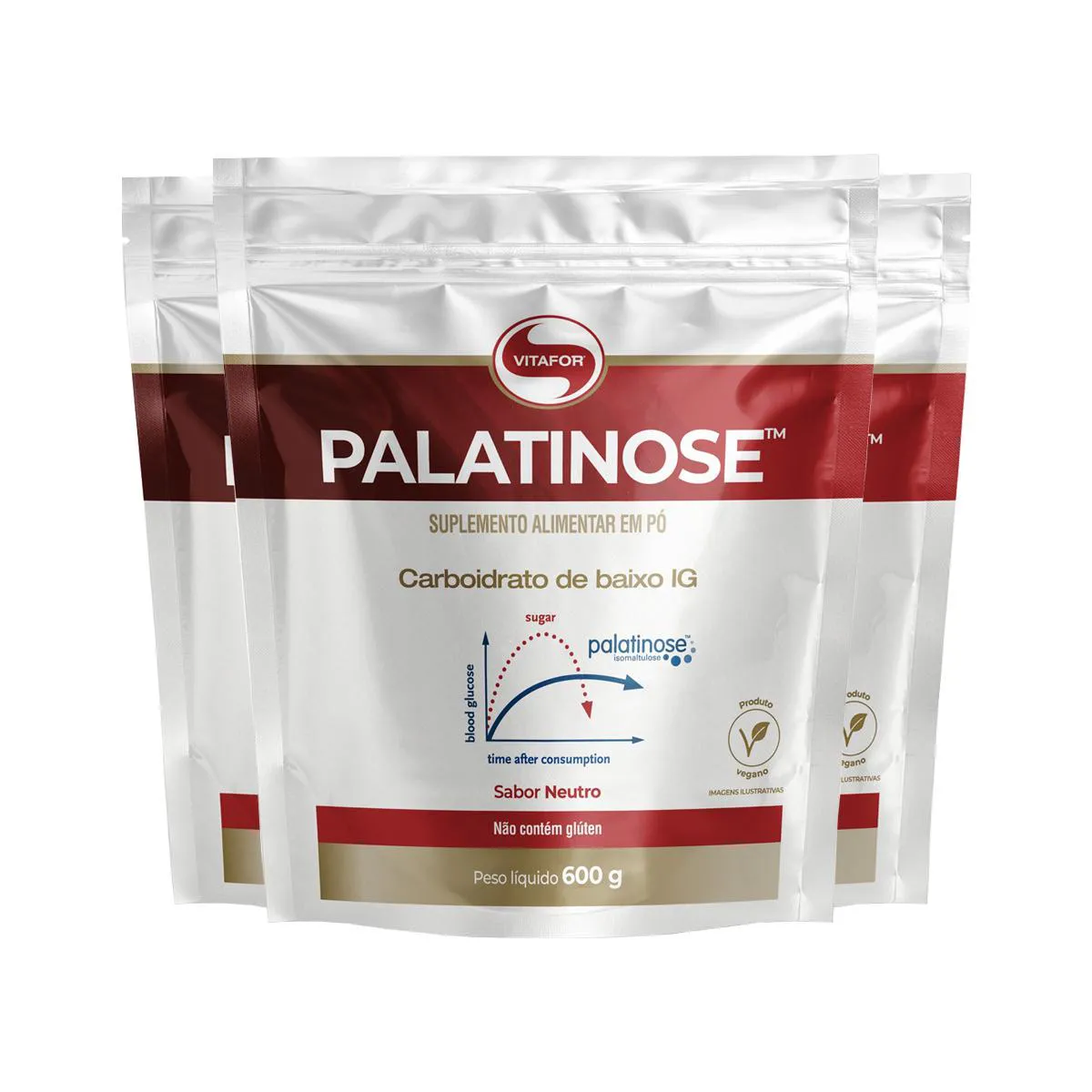 KIT 3 PALATINOSE VEGANO VITAFOR 600G NEUTRO