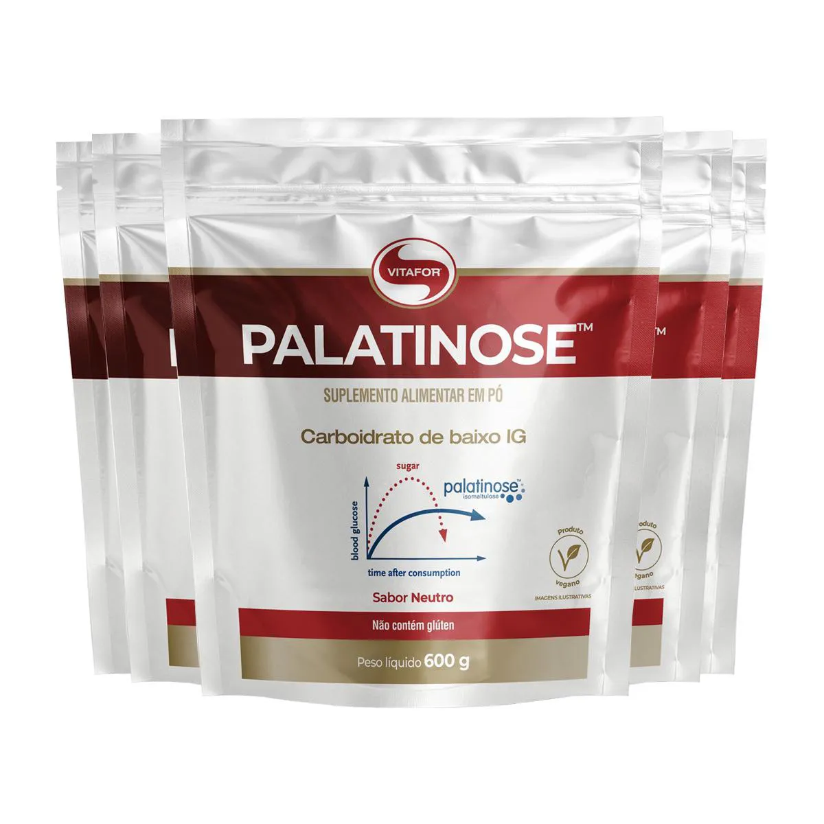 KIT 5 PALATINOSE VEGANO VITAFOR 600G NEUTRO
