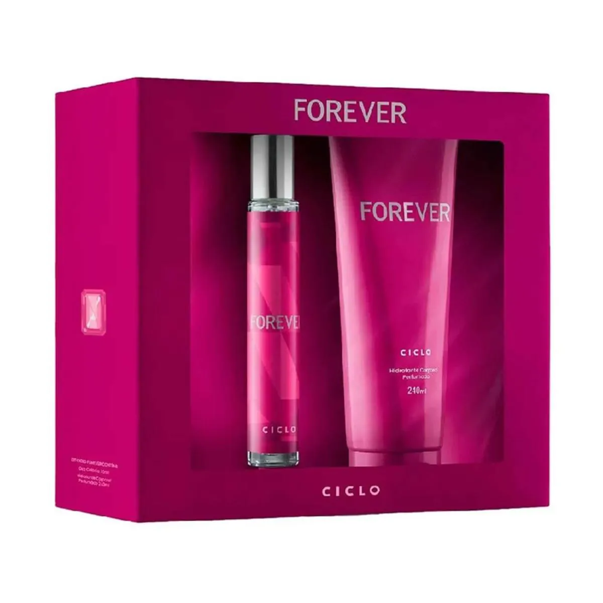 CONJUNTO FOREVER CICLO COSMéTICOS FEMININO - DEO COLôNIA 30ML + LOçãO HIDRATANTE 240ML