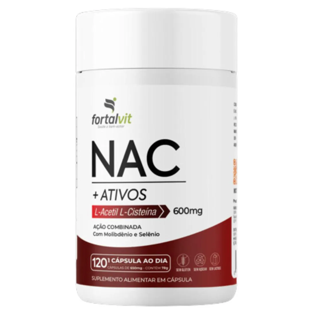 NAC +ATIVOS SUPLEMENTO ALIMENTAR, 120 CáPSULAS