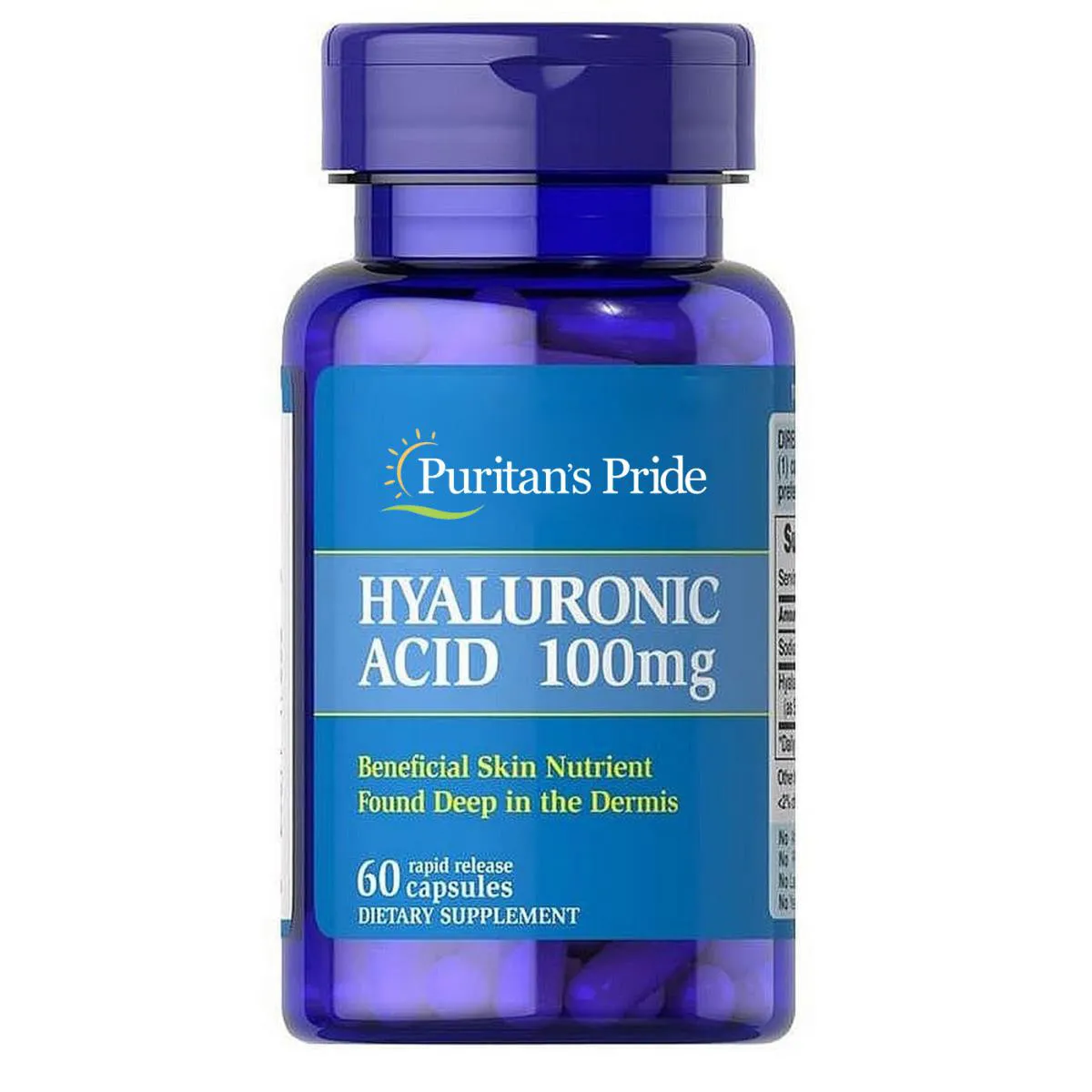 ACIDO HIALURONICO 100MG 60 CAPSULAS - PURITANS PRIDE