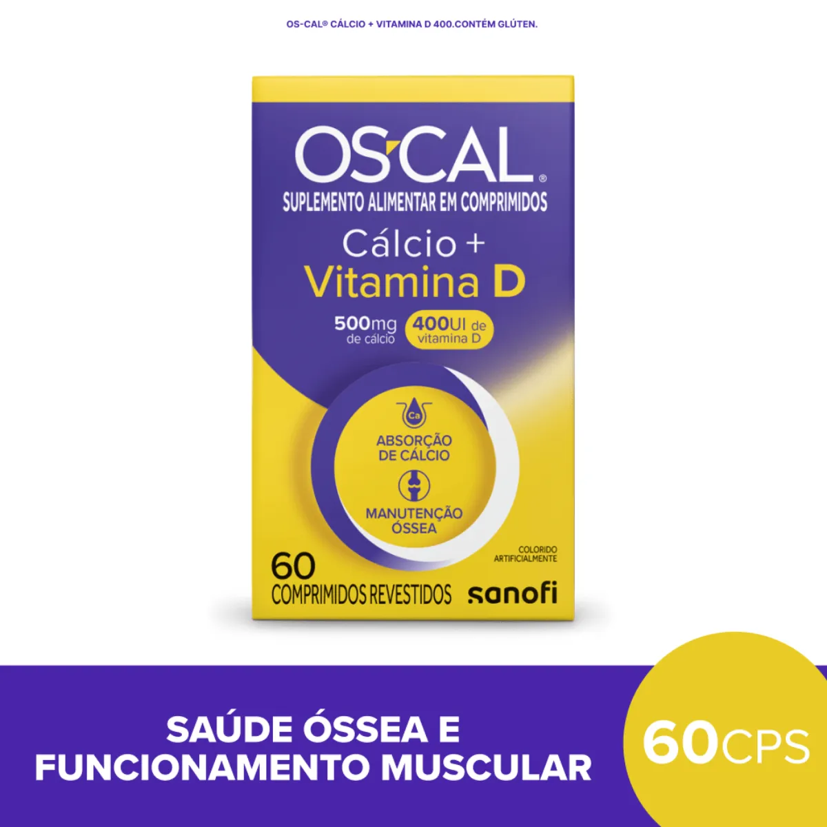 Cálcio 500mg + Vitamina D 400UI Os-Cal D 60 comprimidos