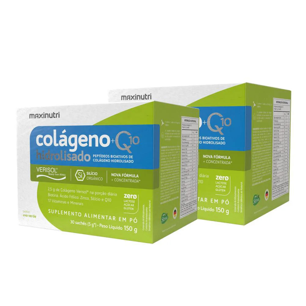 KIT 2 COLáGENO HIDROLISADO VERISOL SACHE UVA VERDE MAXINUTRI