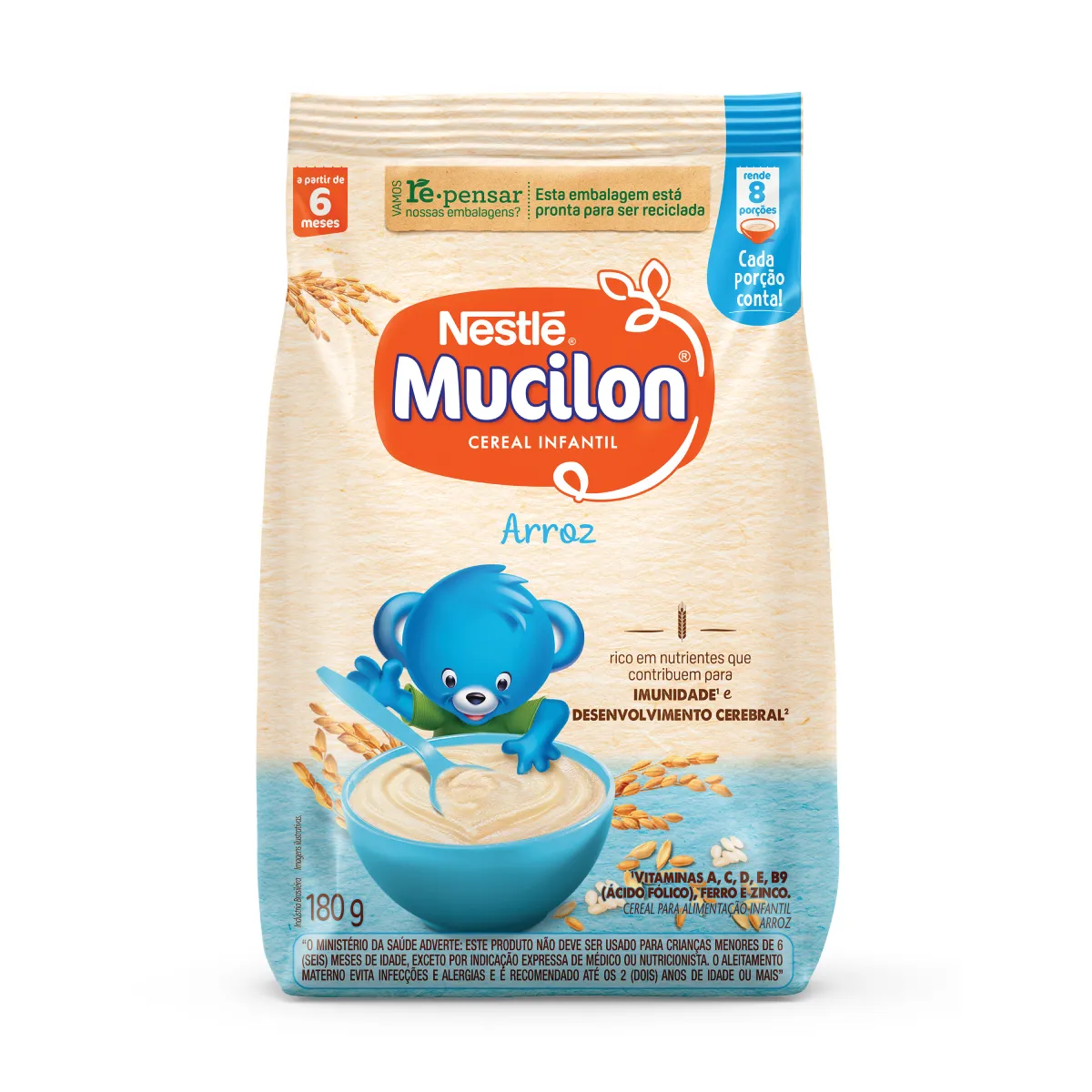 Cereal Infantil Nestlé Mucilon Arroz Sachê 180g