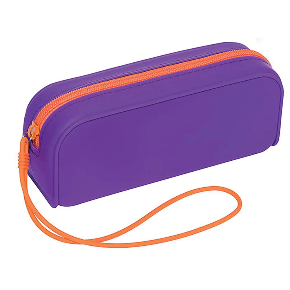 NECESSAIRE DE SILICONE RETANGULAR ROXA RICCA