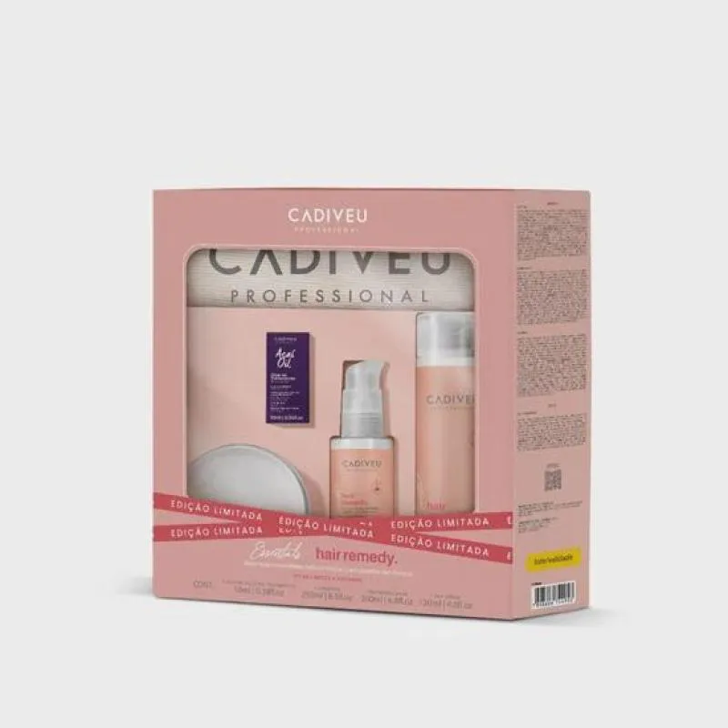 CADIVEU ESSENTIALS KIT HAIR REMEDY HOME CARE 3 PRODUTOS + 2 PRESENTES