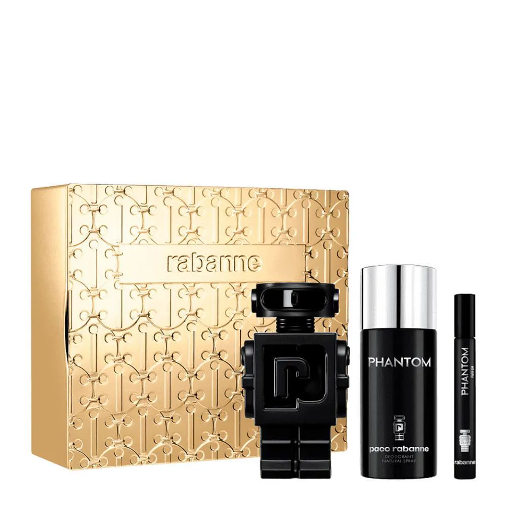 KIT PACO RABANNE PHANTOM - PARFUM 100ML + PARFUM 10ML + DESODORANTE 150ML