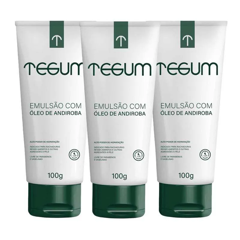 KIT 3 TEGUM EMULSãO COM ÓLEO DE ANDIROBA 100G