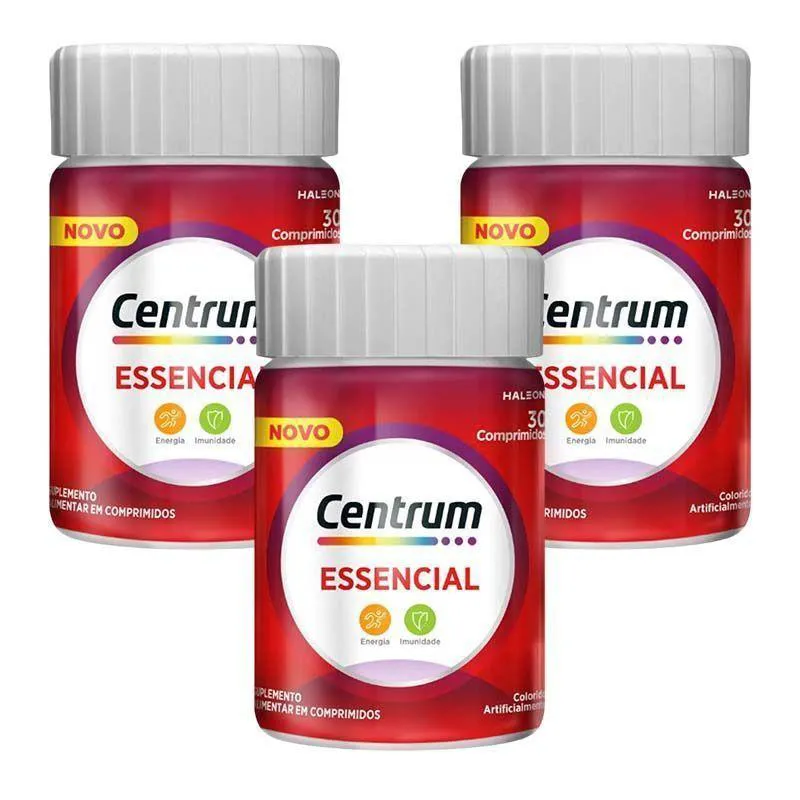 KIT 3 CENTRUM ESSENCIAL 30 COMPRIMIDOS