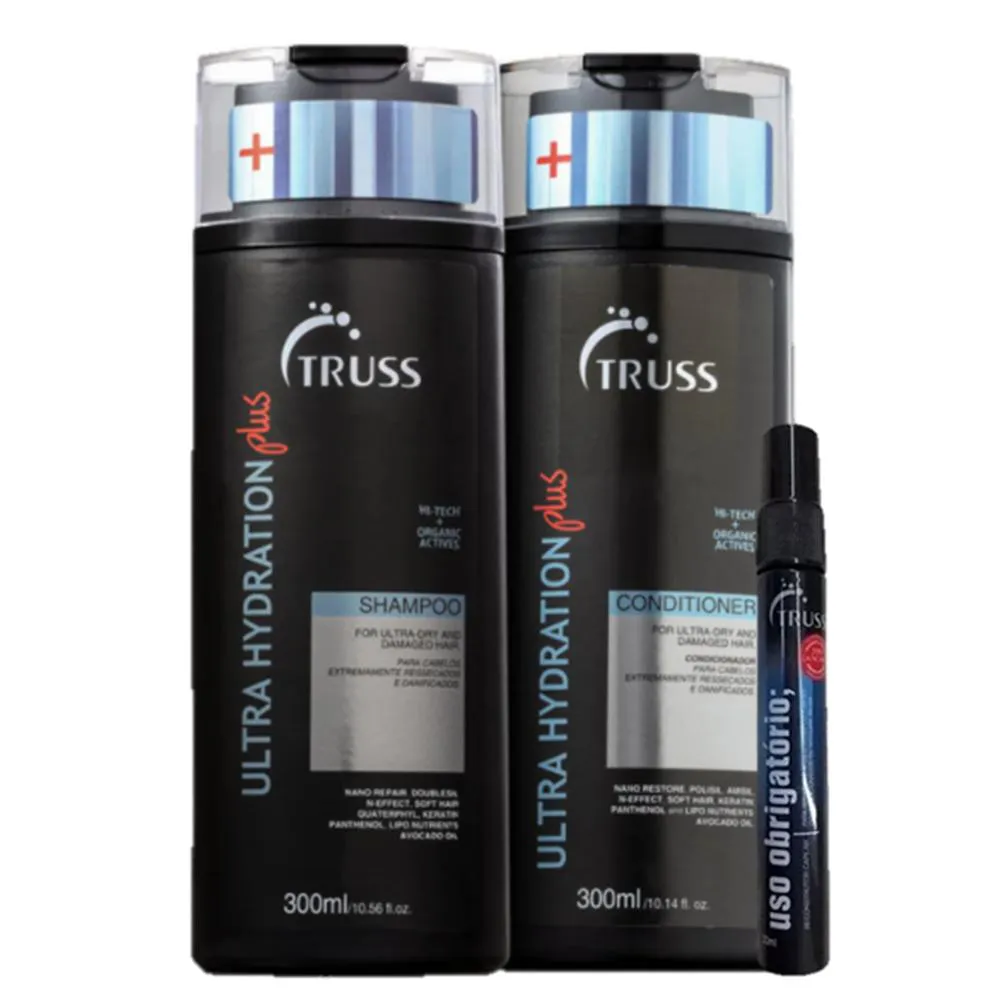 KIT TRUSS ULTRA HYDRATION PLUS - SHAMPOO 300ML + CONDICIONADOR 300ML + USO OBRIGATóRIO RECONSTRUTOR CAPILAR 30ML