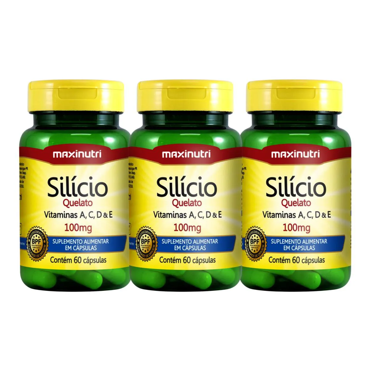 KIT C3 SUPLEMENTO SILíCIO QUELATO CABELOS, UNHAS - MAXINUTRI