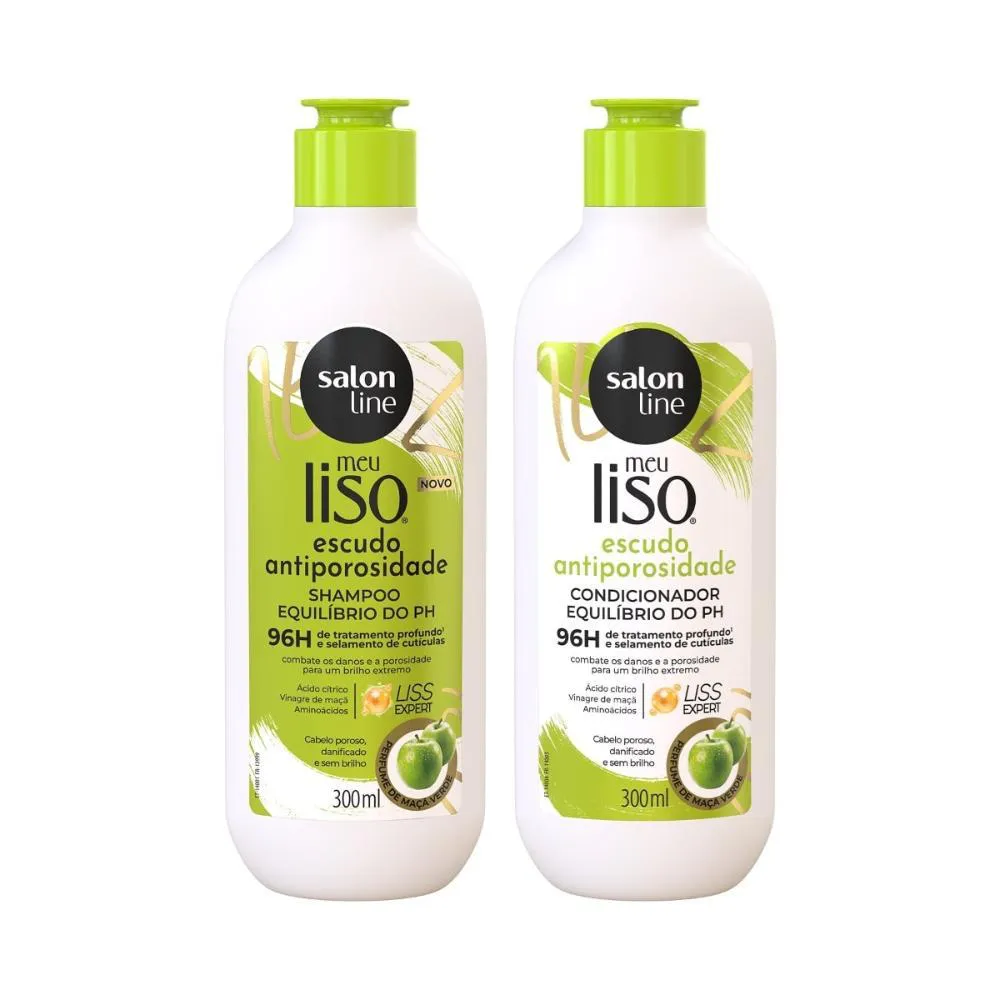 KIT SHAMPOO + CONDICIONADOR MEU LISO ANTIPOROSIDADE