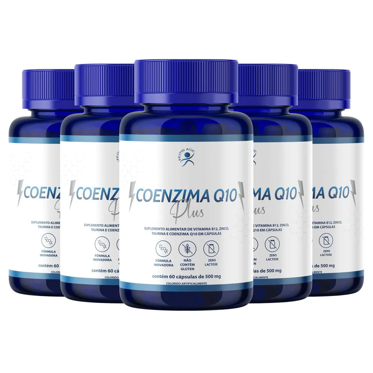Coenzima Q10 Ubiquinol 100mg + Taurina 300 Cáps (5 Frascos)