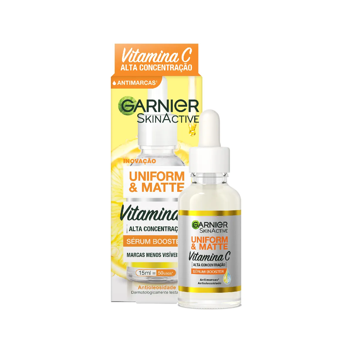 Sérum Booster Facial Antimarcas Garnier Uniform&Matte Vitamina C 15ml