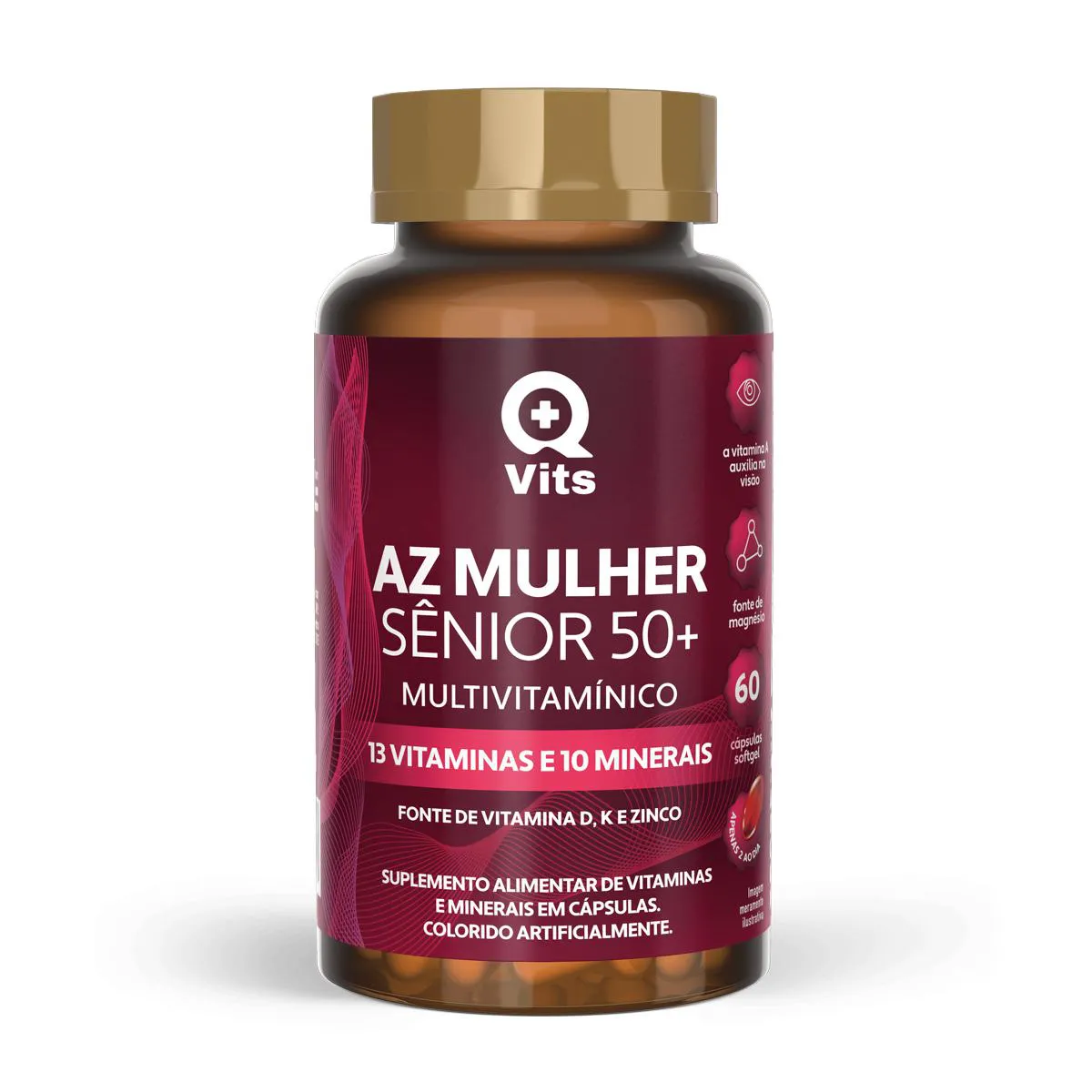 AZ MULHER SêNIOR 50+ QMAISVITS 60 CáPSULAS SOFTGEL