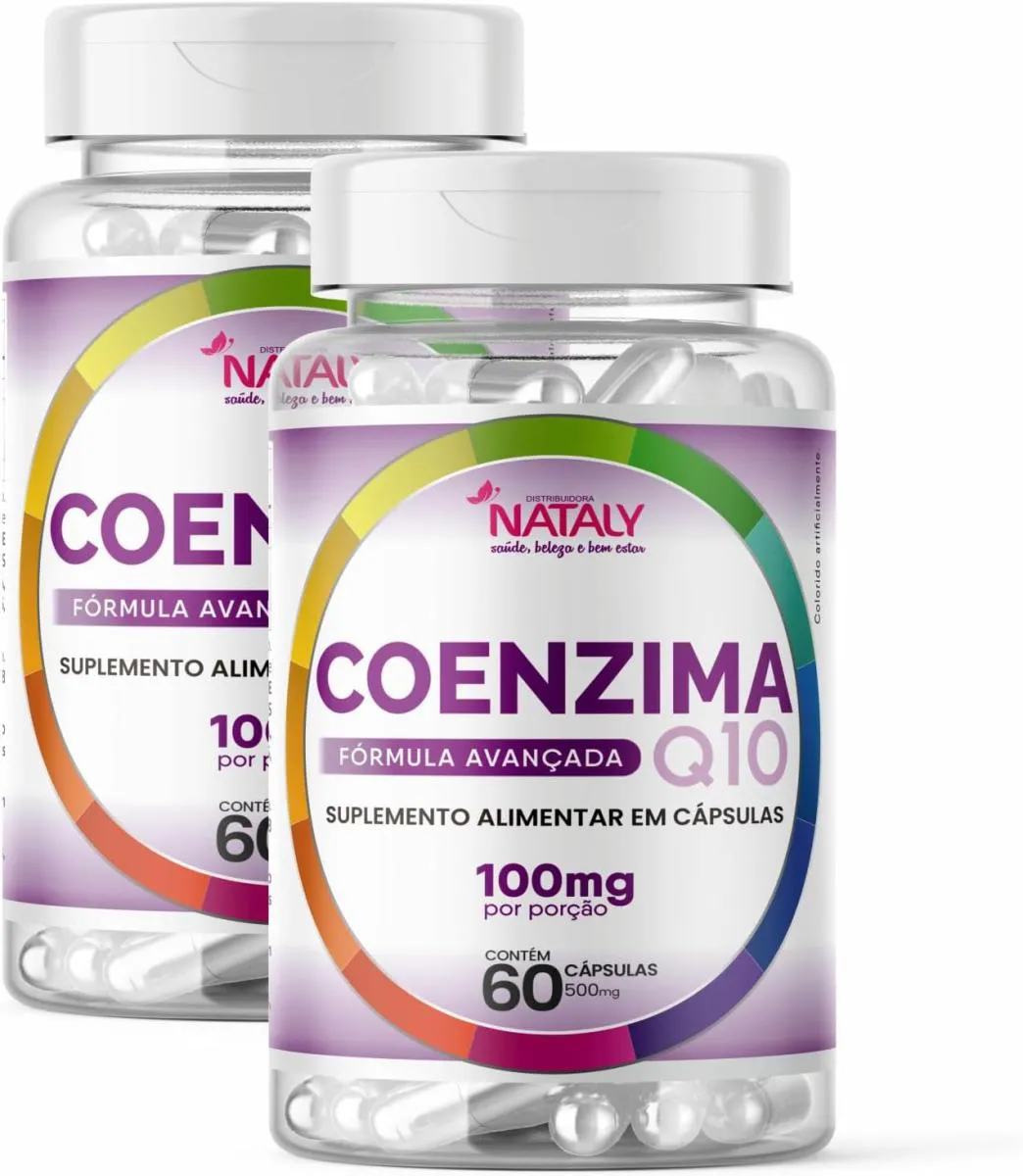 KIT COM 2 COQ-10 - COENZIMA Q10 (UBIQUINONA) 100MG POR PORçãO 60 CAPSULAS NATALY