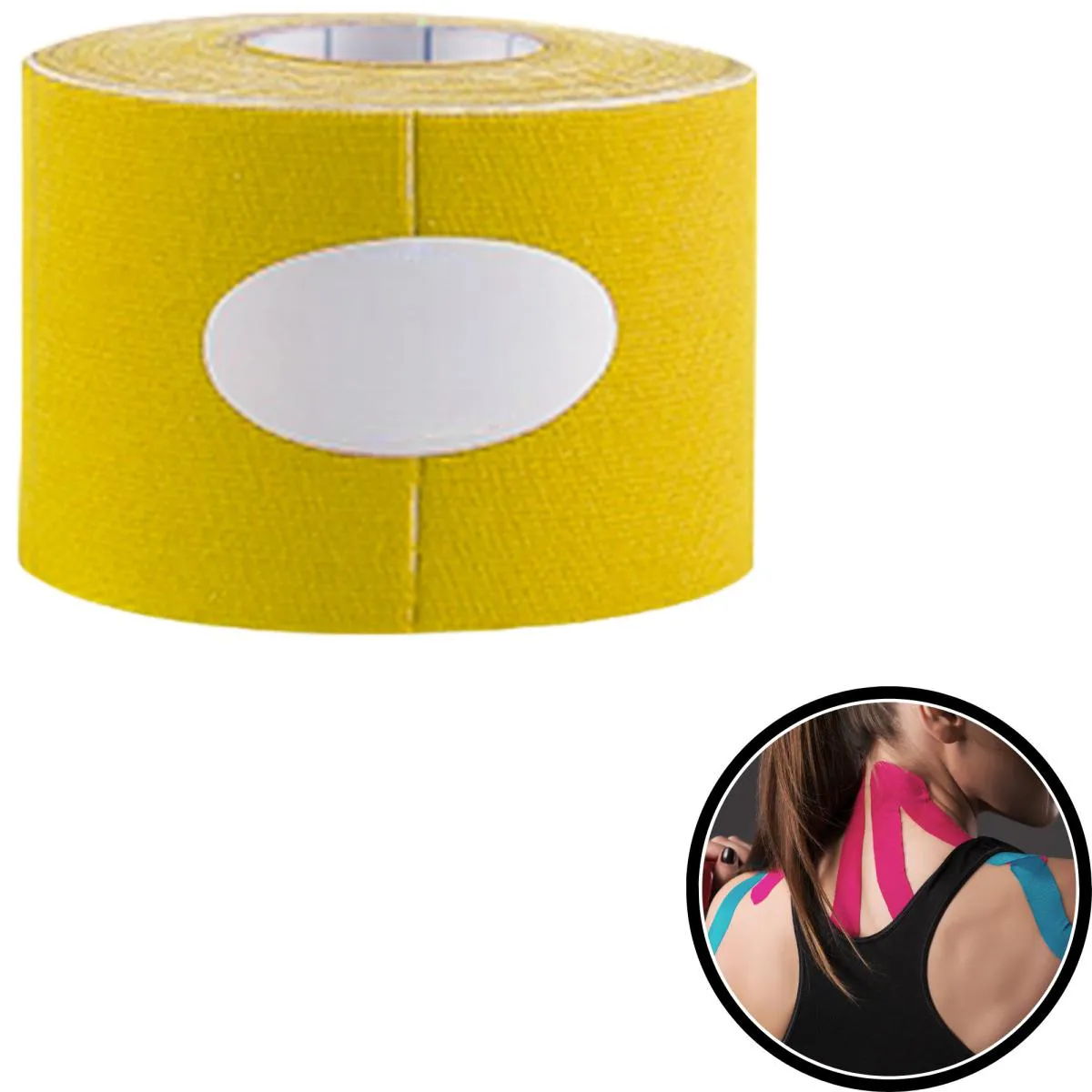 FITA ADESIVA BANDAGEM KINESIO ELASTICA HIPOALéRGICA 5 METROS AMARELO ORTHO PAUHER