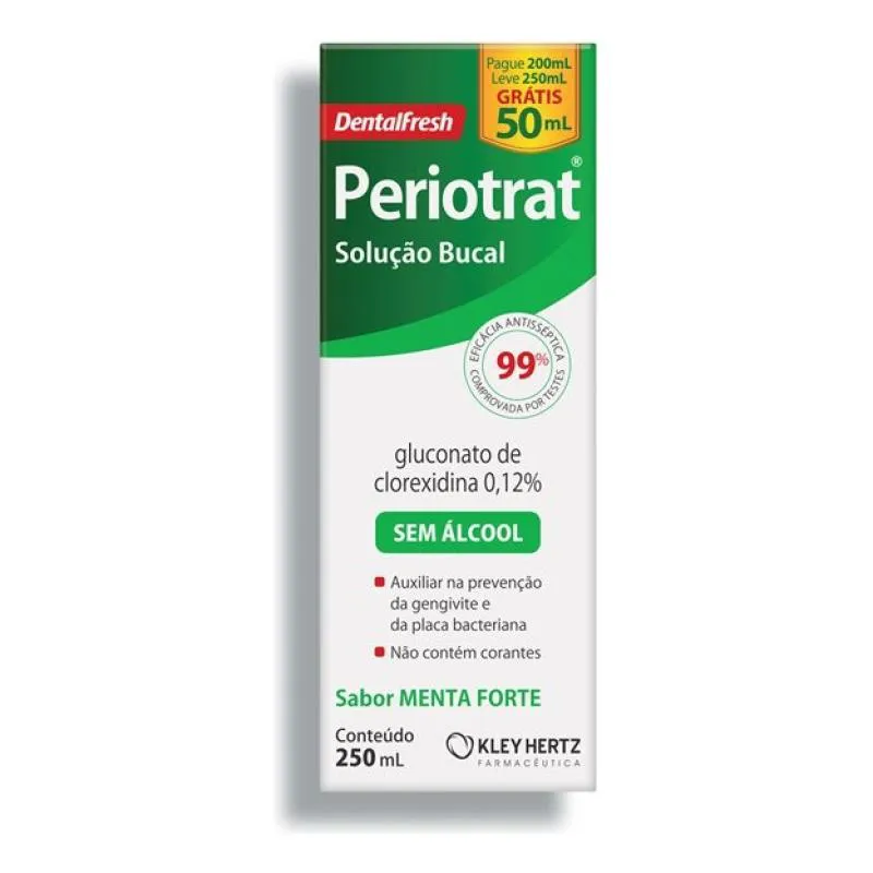 PERIOTRAT ENXAGUANTE BUCAL SEM ÁLCOOL 250ML MENTA FORTE