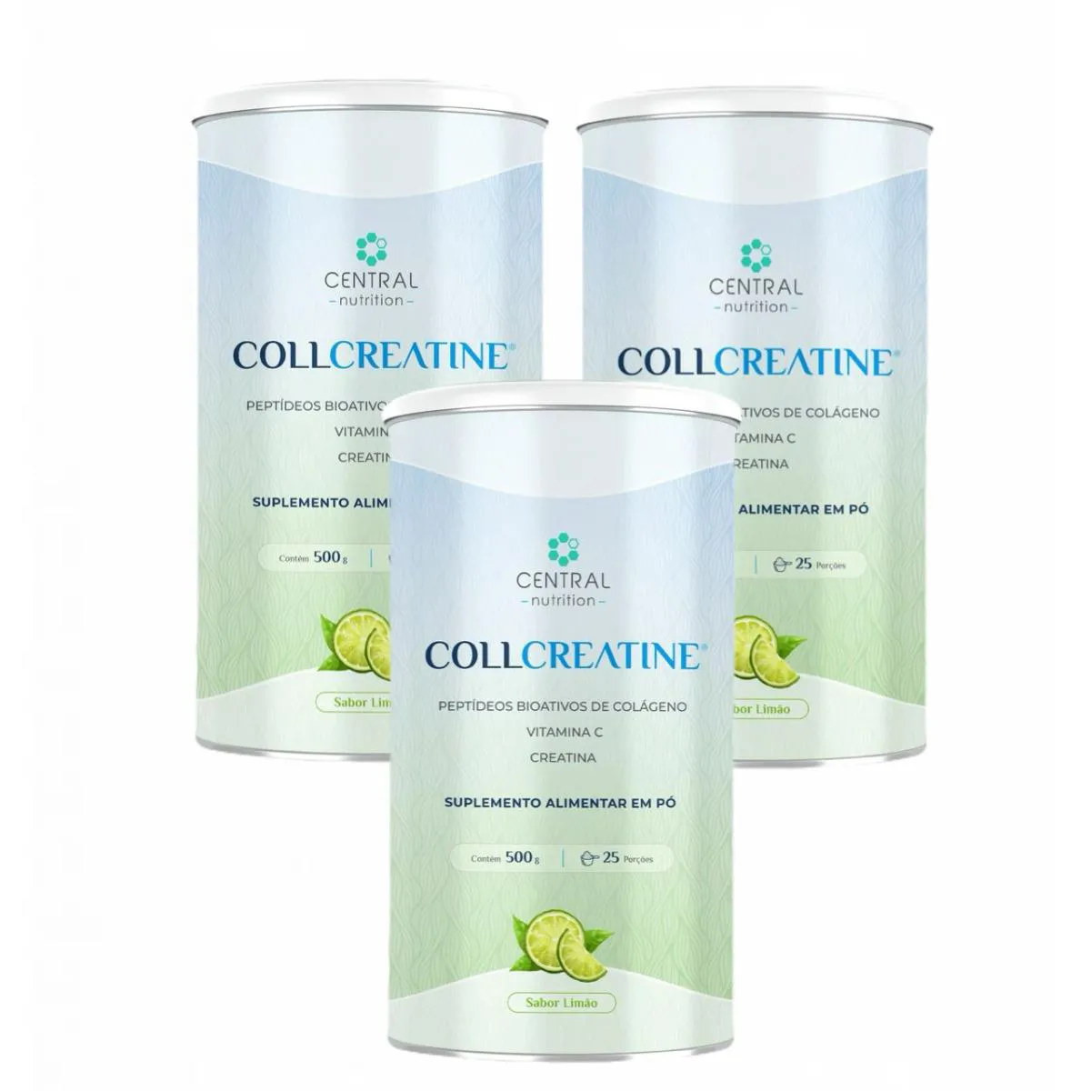 3X COLLCREATINE - 500G - CENTRAL NUTRITION - SABOR LIMãO