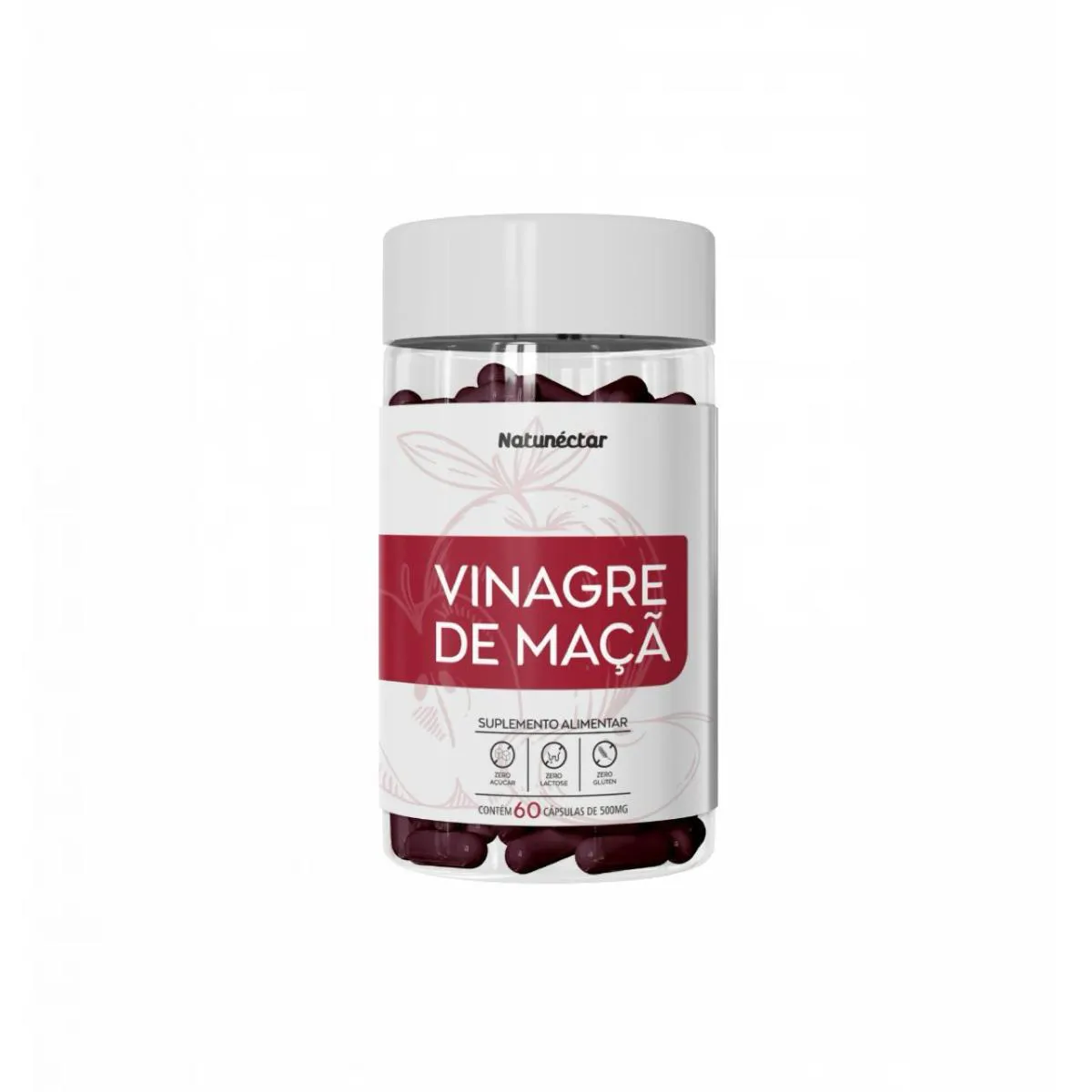 VINAGRE DE MAçã EM Pó -60 CáPSULAS - NATUNéCTAR SEM Sabor