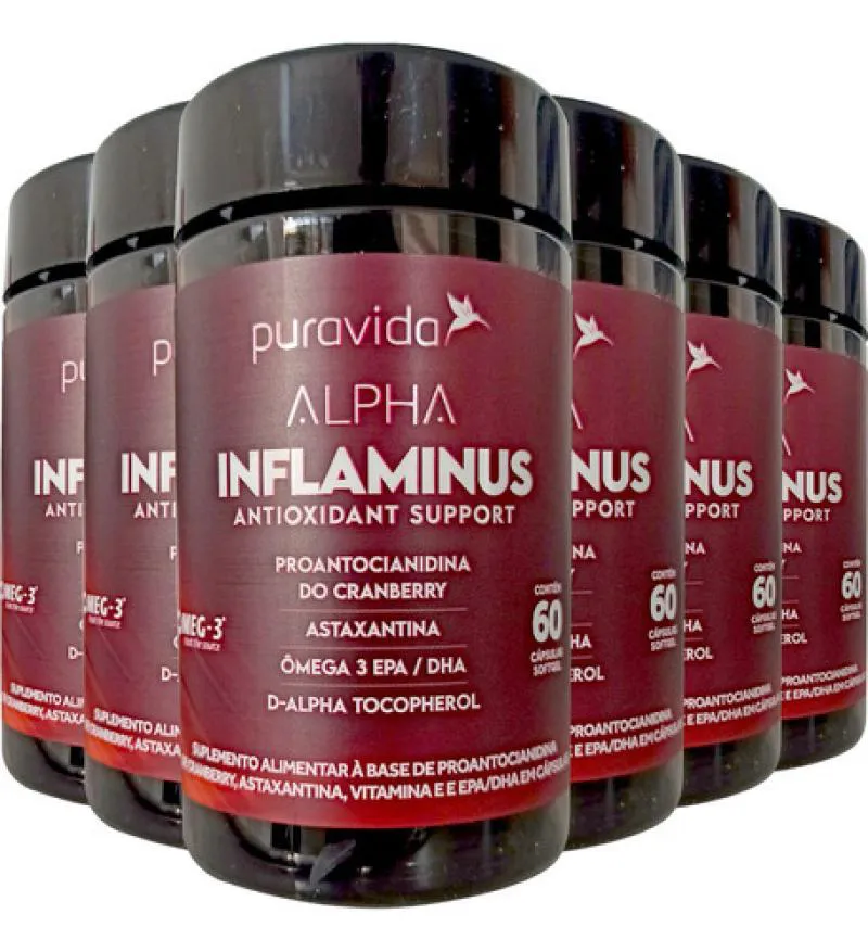 ALPHA INFLAMINUS ANTIOXIDANTE 6 X 60 CáPSULAS PURAVIDA