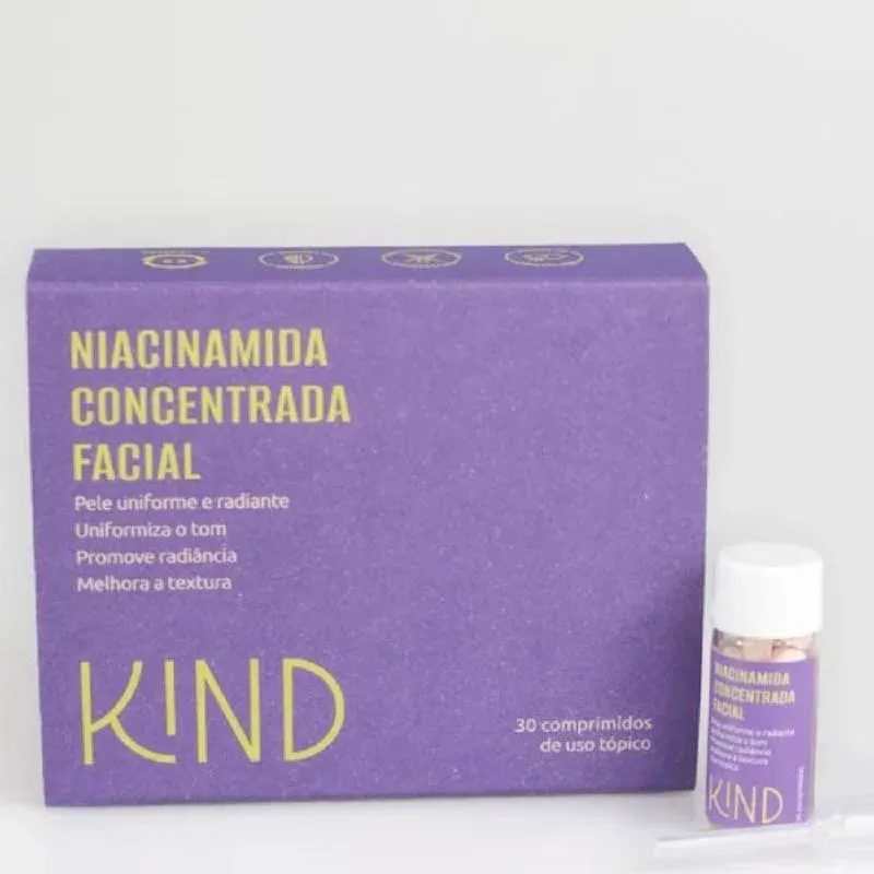NIACINAMIDA CONCENTRADA FACIAL, KIND, PODEROSO SERUM CONTROLE OLEOSIDADE MELASMA MANCHAS NãO INGERIR