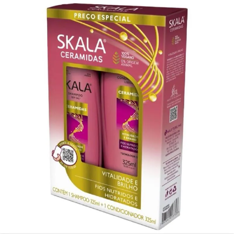 KIT SKALA: SHAMPOO + CONDICIONADOR VITALIDADE E BRILHO, 700ML