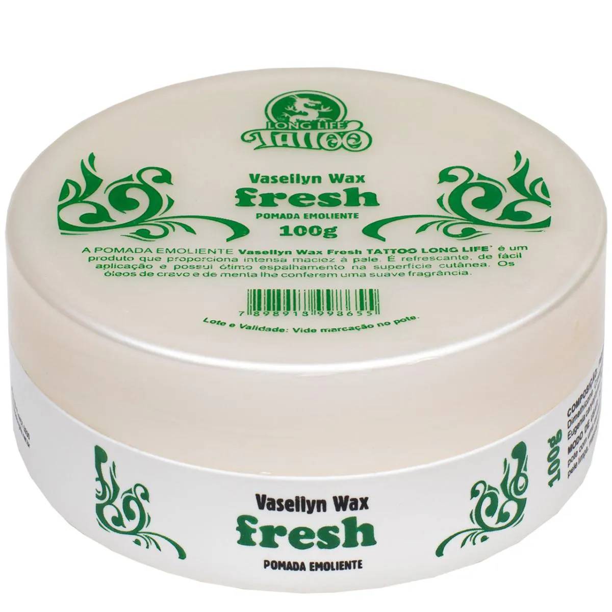 VASELINA P/TATUAGEM WAX FRESH 100G C/ATIVO REFRESCANTE