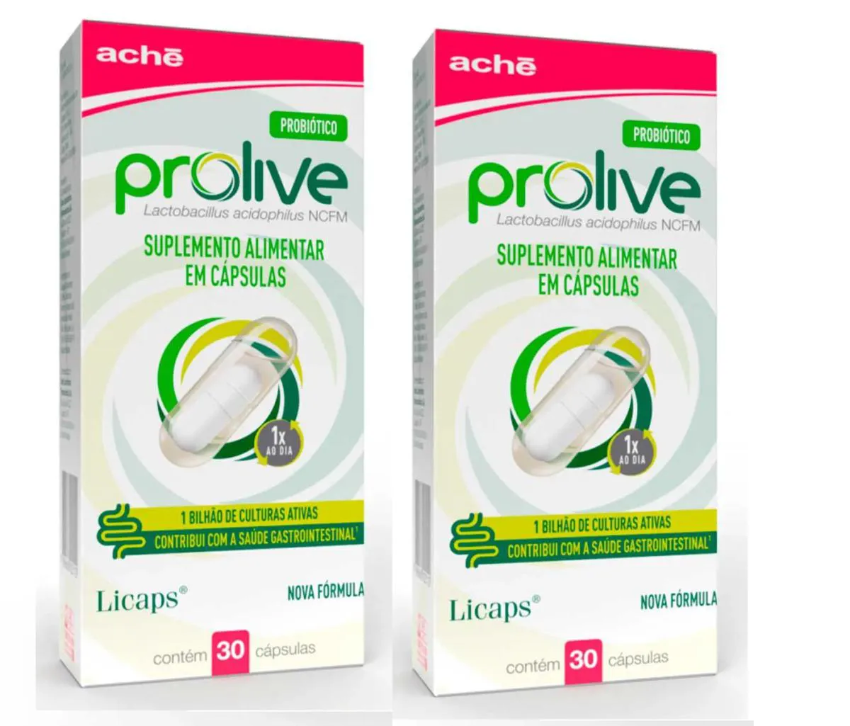 KIT 2 PROLIVE SUPLEMENTO ALIMENTAR PROBIóTICO 30 CáPSULAS