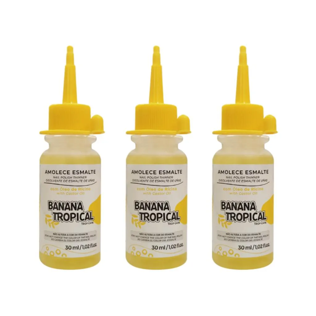 AMOLECEDOR DE ESMALTES TROP CARE OLEO DE BANANA - KIT C/ 3UN