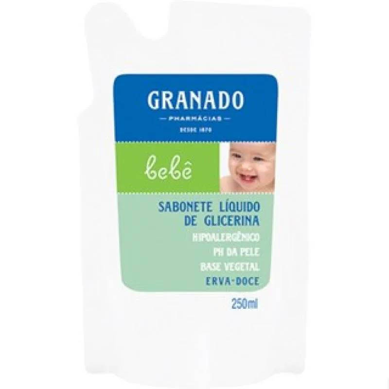 SABONETE LíQUIDO DE GLICERINA GRANADO BEBê  REFIL Erva Doce 250ml